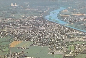 Planta nuclear PA Berwick 1980 a la vista vista vista aérea 4x6 postal C44 - Imagen 1 de 2