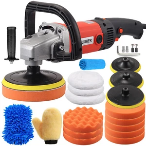 Car Buffer Polisher Waxer 8-Speed Rotary 5"6"+7" Backing Plate Polishing Machine - Picture 1 of 29