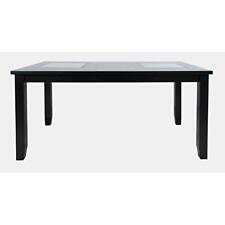 Contemporary 66" Extension Glass Inlay Dining Table