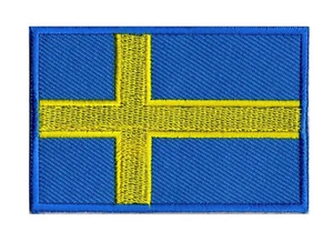 Ecusson Suède patche drapeau patch SUEDE 70 x 45 mm à coudre - Photo 1/6