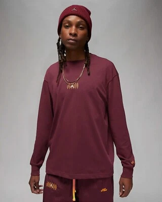 Jersey Jordan Flight MVP 85 Crew Cargo Borgoña Dorado DX2179 680 Para hombres Talla M” Foto 1 de 4