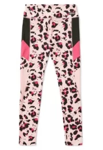 Justice Girls Pink Leopard Print Blocked Full Length Legging Size S 7/8 New  - Picture 1 of 4