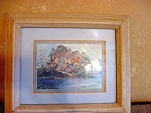 Vintage Interior Home Framed Picture of Lakeside Cottage 11 x 13 CL24-2 - Picture 1 of 5