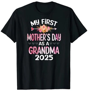 My first Mother's day as a grandma 2025 Funny Mother's Day T-Shirt S-3XL - Picture 1 of 4