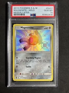 🔥 Pokemon PSA 10 Hidden Fates Gem Mint Magnemite Holo #SV27 - Picture 1 of 2