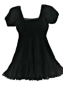 Victoria's Secret Cover up Dress Lace Cut out off shoulder Short sleeves Black 4 - Picture 1 of 4