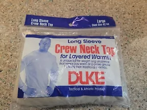 Duke Men Military Athletic Shirts Sand Long Sleeve Crew Neck Sz L USA Made! - Picture 1 of 9
