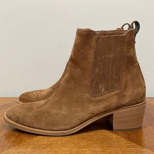 Paul Green Sante Botines Mujer 6 Marrón Gamuza Cuero Cremallera Tacón Botas - Imagen 1 de 14