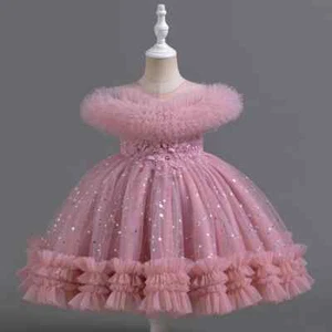 Princess Dress Girls Sleeveless Lace Kids Girl Party Dress Summer Evening Gown - Picture 1 of 20