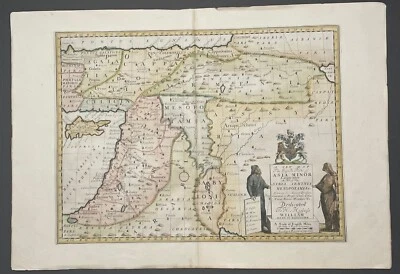 Mapa original antiguo c1700 Edward Wells 'Asia Oriental Menor' TIERRA SANTA ORIENTE MEDIO Foto 1 de 4