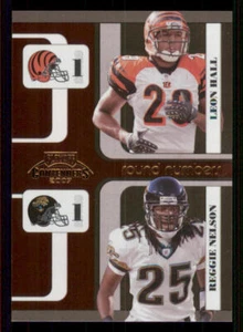 2007 Playoff Contenders Round Numbers #12 Leon Hall/Reggie Nelson /1000 - Picture 1 of 2