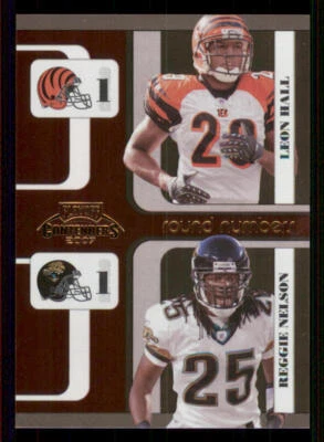 2007 Playoff Contenders Round Numbers #12 Leon Hall/Reggie Nelson /1000 - Image 1 of 2