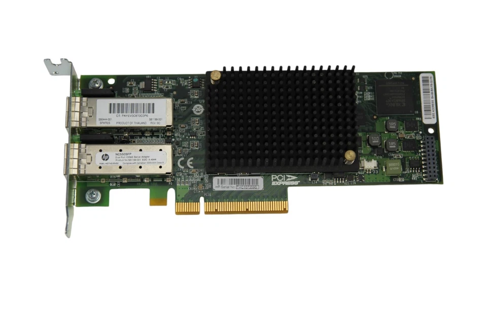 HP NC550SFP Dual Port 10GbE PCI-e Server Network Adapter 586444-001 - Image 1 of 4