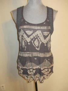 We the Free People ¡FAB! Camiseta sin mangas túnica alta/baja geométrica tejida acanalada con ribete de ganchillo M - Imagen 1 de 5