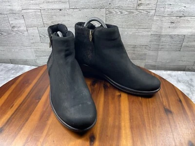 Botas Arcopedico Mujer 40/9.5M Zapatos Cuero Negro Tejido Cómodo Doble Cremallera Cuña Foto 1 de 4