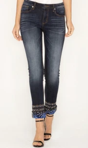 MISS ME Stud Me Up Cuffed Ankle Skinny Dark Blue Jeans Sz 27 NWT - Picture 1 of 12