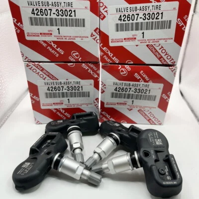 New Set of 4PCS OEM 42607-33021 TPMS Pre-programmed Tire Pressure Monitor Sensor Foto 1 de 4