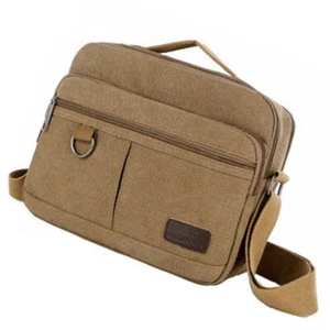 Canvas Messenger Bag Men Shoulder Bag Adjustable Crossbody Bag Canvas Shoulder - Picture 1 of 12