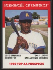 Jose Offerman 1989 Baseball America AA Prospects #AA25 San Antonio Dodgers