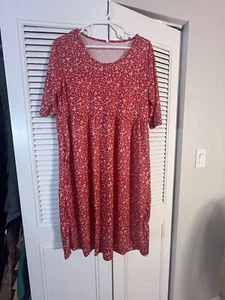 SHEIN All Over Floral Red Print Boho Dress. SZ M. Flows. Oversized - Picture 1 of 6