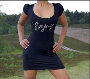 Longtop / Stretchtop / Minikleid mit Straß - Bild 1 von 1