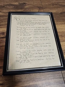 Vintage SETTIE MY FAMILY FRAMED PRINTED FAMILY POEM STORY - Picture 1 of 6