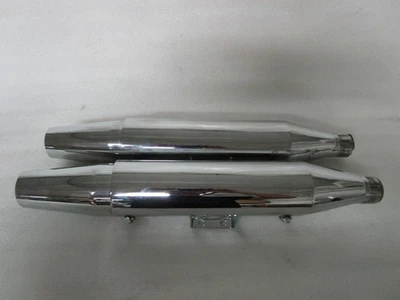 18-25 Harley Davidson Softail Chrome Slip on Mufflers OEM - Image 1 of 4