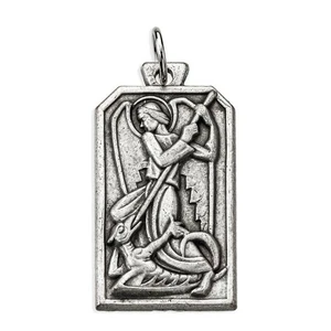 St. Saint Michael the Archange - Pray for Us - Silver Tone Oxidized 1.25 " Medal - Picture 1 of 1