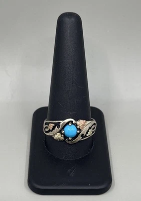 Anillo turquesa plata de ley 925 y oro de 12k talla 12 5,3 g Foto 1 de 4