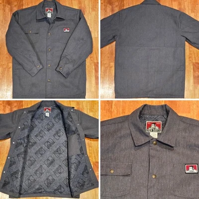 Ben Davis Canvas Work Chore Jacket Snap Front Blanket Lined Mens Sz Medium Gray  - Image 1 of 4