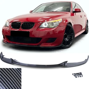 BMW E60 E61 2007-2009 Spoiler anteriore lip sotto paraurti carbon look - Foto 1 di 1