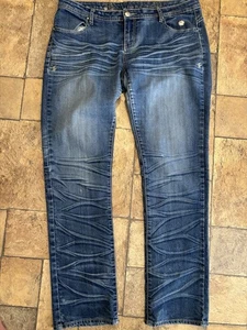 EU Vintage 15/16 Apple Bottom Y2K Blue Embroidery Silver Tag Jeans 42" W 34" Ins - Bild 1 von 10