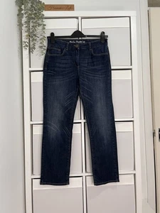 M&S Damen Marilyn Straight Jeans Größe 12 Kurz Blau Taschen Baumwolle W32 L27 - Bild 1 von 8