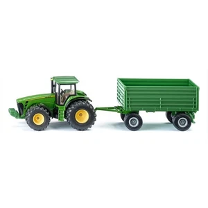 siku 1953, John Deere Tractor with Trailer, 1:50, Metal/Plastic, Green, Multifun - Picture 1 of 9