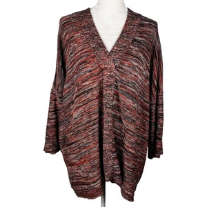 J Jill Pure Jill Marled Space Dye Oversized Pullover Kimono XL V-Ausschnitt - Bild 1 von 13