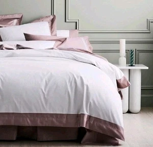 💜ESTREL Luxe 3pc Tailored QUEEN Quilt Cover Set in Fig by SHERIDAN RRP $850💜 - Picture 1 of 5