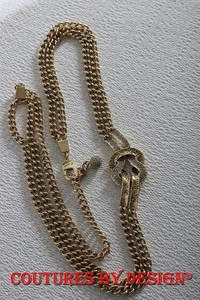 St John Knits Double Gold Kette Pave Kristall Gürtel Gr. Medium/Large Neu mit Etikett UVP 325 $. - Bild 1 von 2