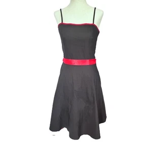 Vintage '90s Y2K Pulse Black & Red Pin-Up Fit and Flare Prom Cocktail Dress XS/S - Picture 1 of 4