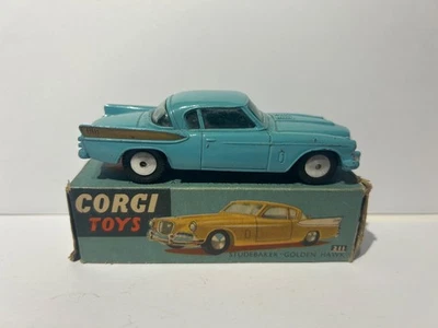 Corgi Toys 211 Studebaker Golden Hawk, Early Box, Original, Vintage Rare. - Image 1 of 4