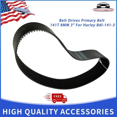 3" Belt Drives Primary Belt 141T 8MM For Harley Bdl-141-3 Foto 1 de 4