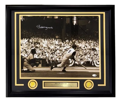 Bill Mazeroski Signed Framed 16x20 Pittsburgh Pirates Photo JSA QR Hologram - Image 1 of 2