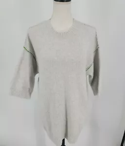 Moth Anthropologie Kurzarm Strickpullover grüner Besatz Wollmischung Damen XS - Bild 1 von 8