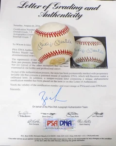 MICKEY MANTLE SIGNED AUTOGRAPH "PORTRAIT ETCHED" BASEBALL PSA DNA LOA AUTO 8 - Picture 1 of 12