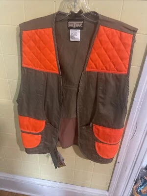NEW MEN'S SAFTBAK KHAKI & BLAZE ORANGE HUNTING VEST New Old Stock With Tags Med. - Image 1 of 4