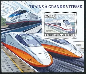 Railways, Train, Siemens Velaro ICE Class 407, BURUNDI 2013 MNH SS, Scott# 1406 - Picture 1 of 1