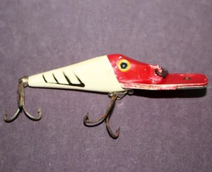 Señuelo de buceo de pesca de colección Hustler Fred Arbogast 3-3/4 pulgadas buzo rojo blanco - Imagen 1 de 5