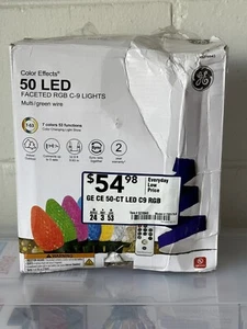 50 GE Color Choice C9 LED Lights w/8 Functions White/Multi-Color Damaged box - Picture 1 of 3