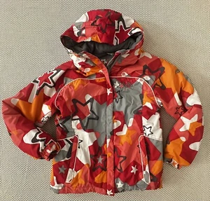 686 Girls Youth JRS Evolution Pink/ Orange Stars Snowboarding Ski Jacket Size L - Picture 1 of 13