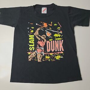 Vintage Slam Dunk Basketball Game T-Shirt Youth Size Medium 90's Michael Jordan 
