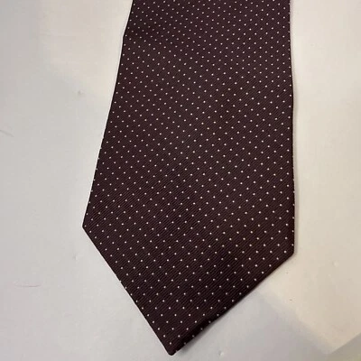 Corbata de seda Hathaway de colección borgoña granate lunares para hombre 58,75” L Foto 1 de 4
